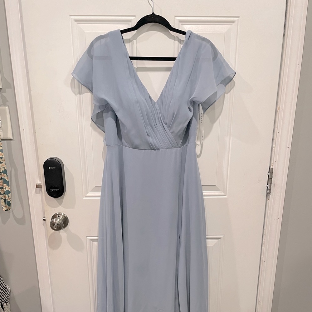 Dusty blue bridesmaid dress